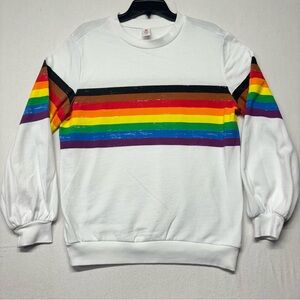 Sweatshirt Rainbow Long Sleeve Crew Neck Size S